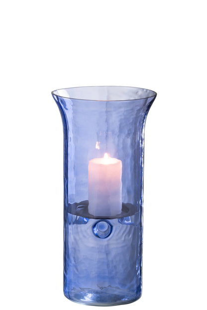 Windlicht Tarifa Smal Glas Blauw Medium