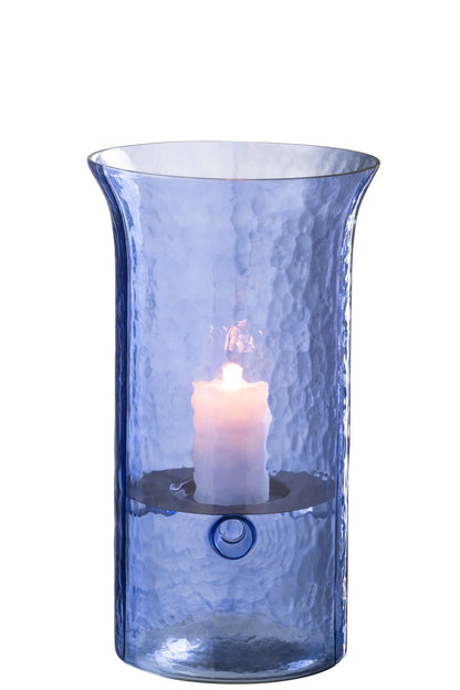 Windlicht Tarifa Smal Glas Blauw Large