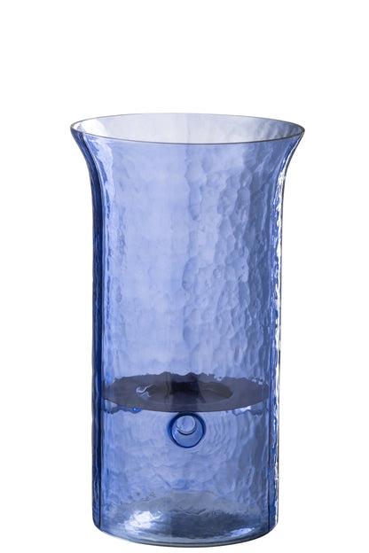 Windlicht Tarifa Smal Glas Blauw Large