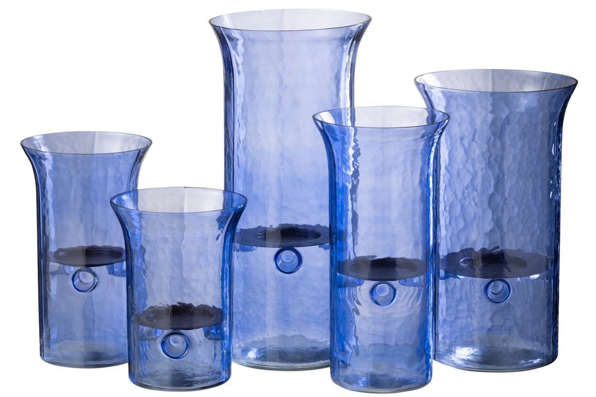Windlicht Tarifa Smal Glas Blauw Extra Large