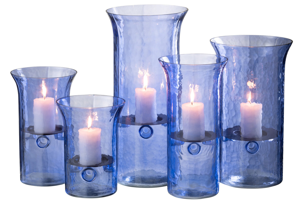 Windlicht Tarifa Smal Glas Blauw Extra Large