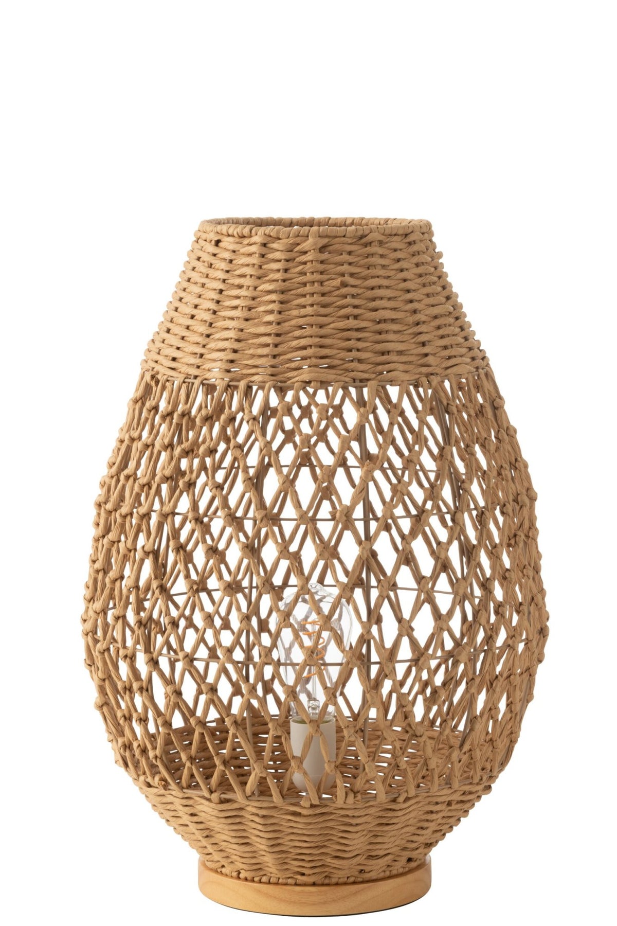 Table lamp woven metal dark natural large