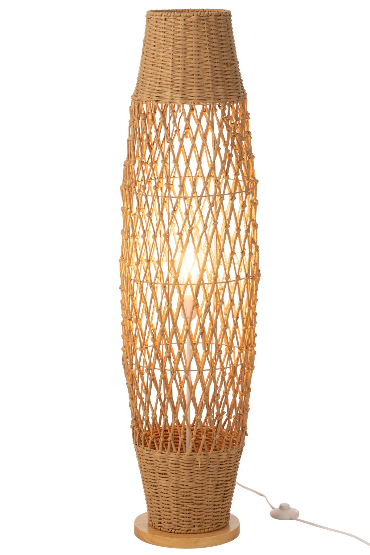 Floor lamp woven metal dark natural