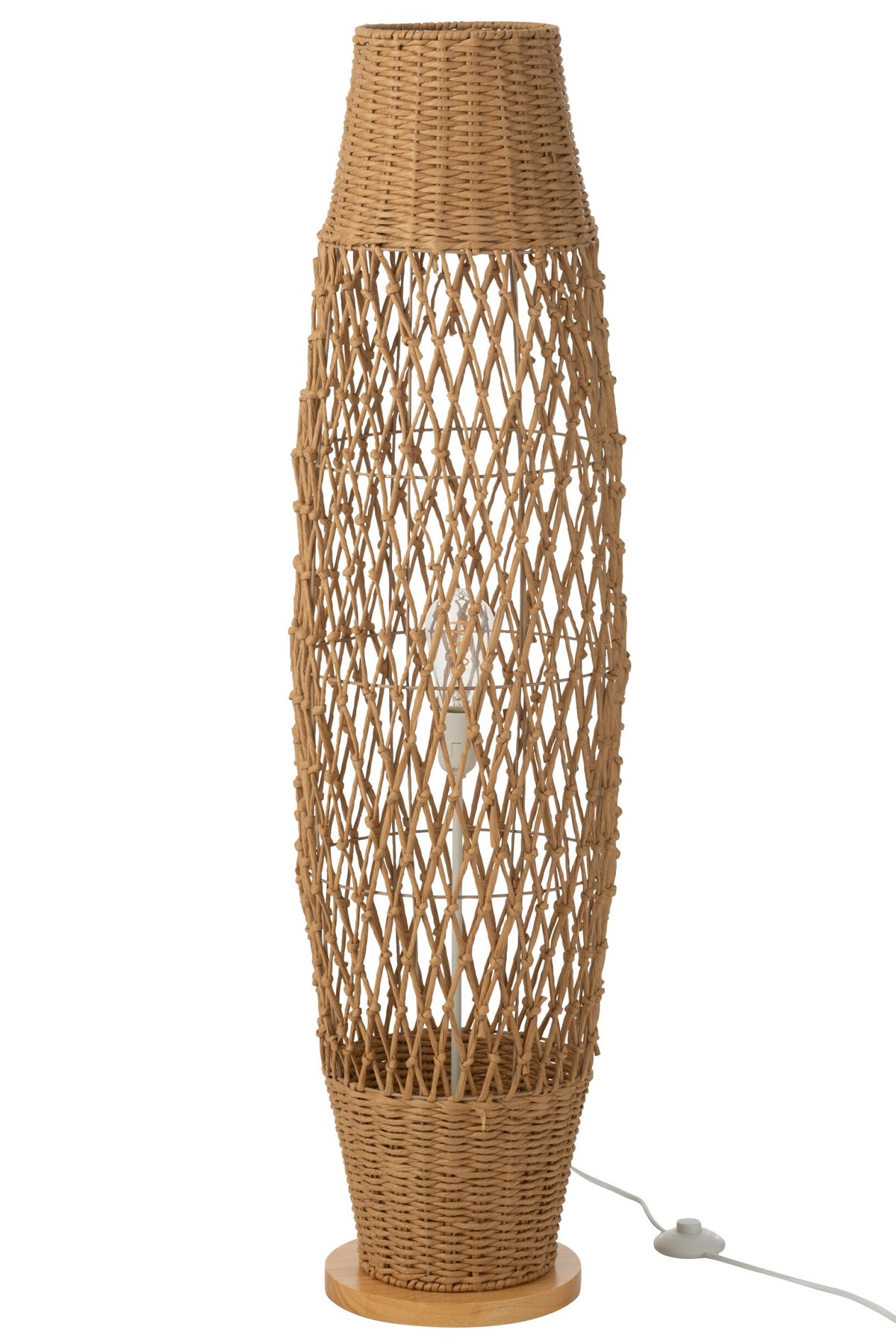 Floor lamp woven metal dark natural