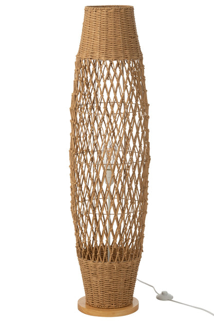 Floor lamp woven metal dark natural