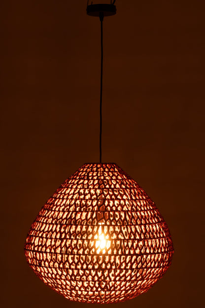 Plafonnier en métal tressé orange