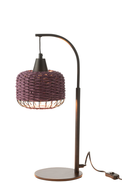 Table lamp lantern metal purple