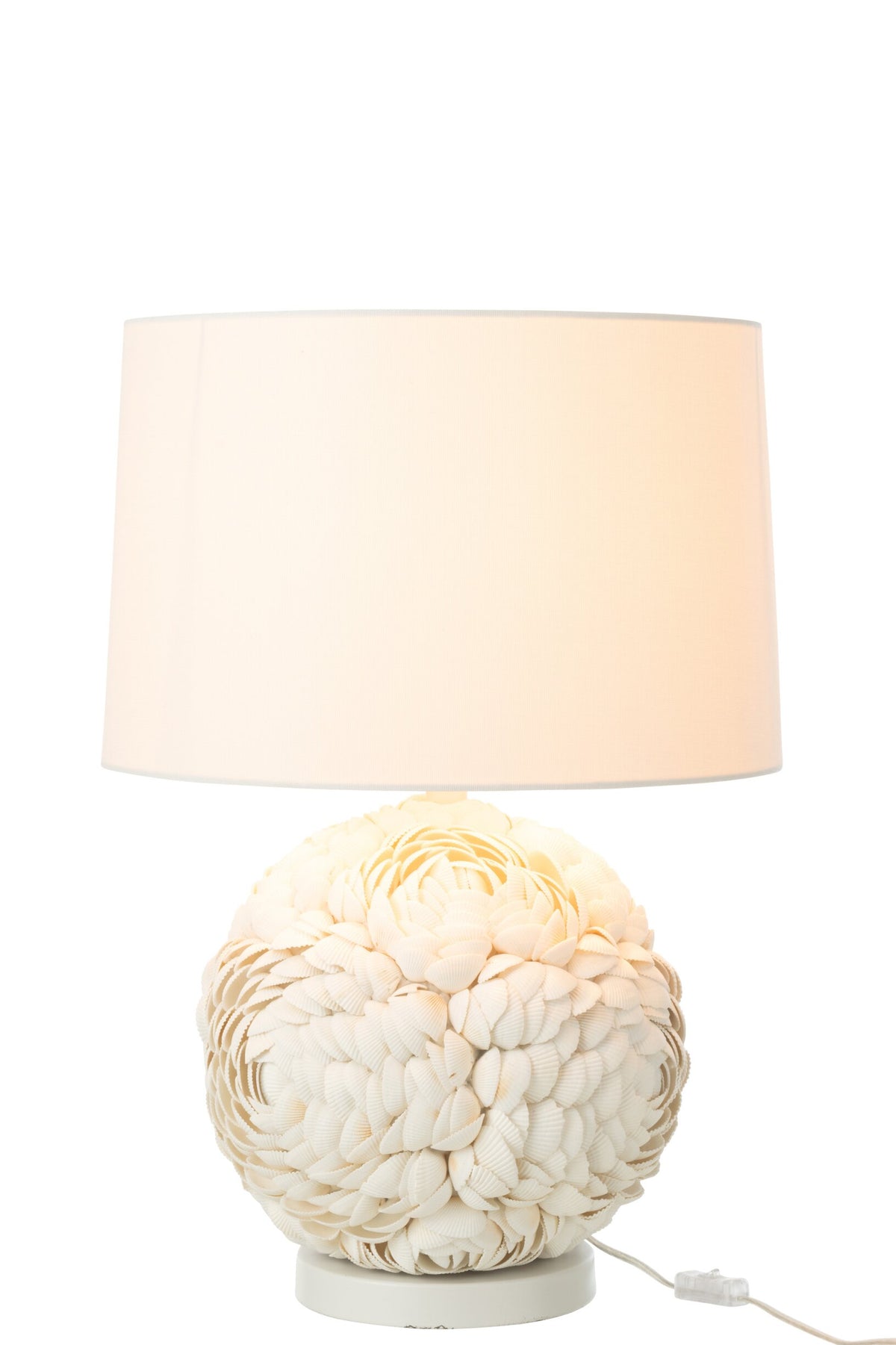 Large white shell table lamp