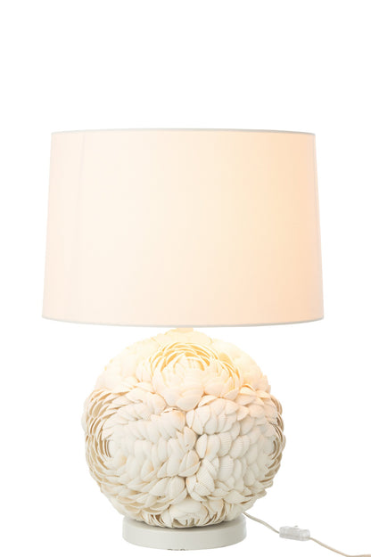Large white shell table lamp