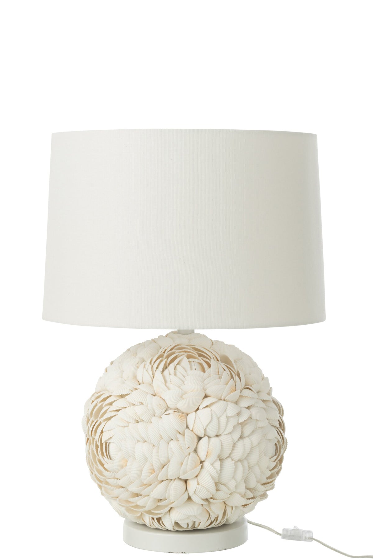 Large white shell table lamp
