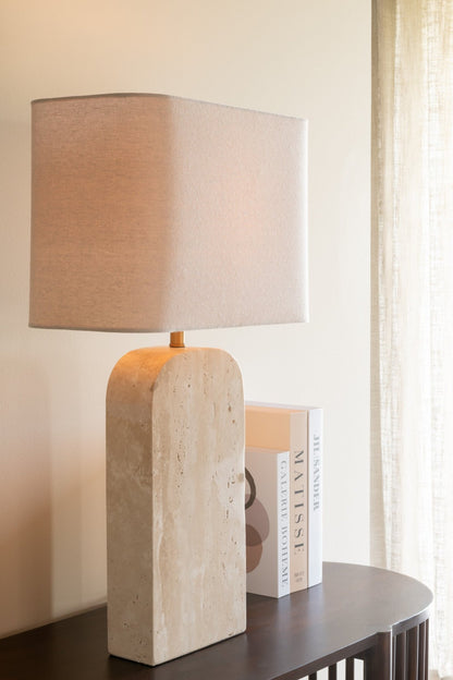Table lamp travertine beige