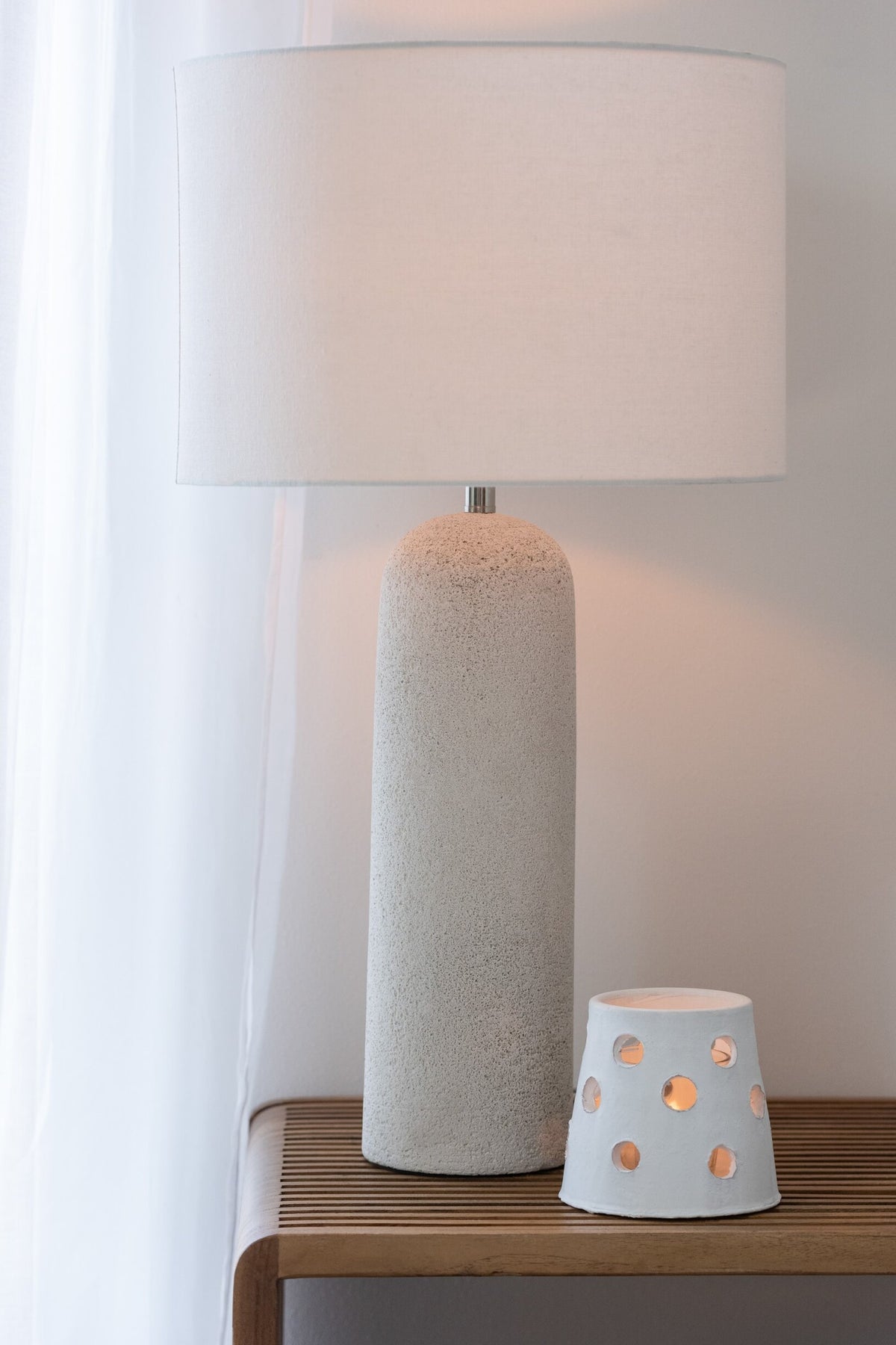 Table lamp Isla terracotta white