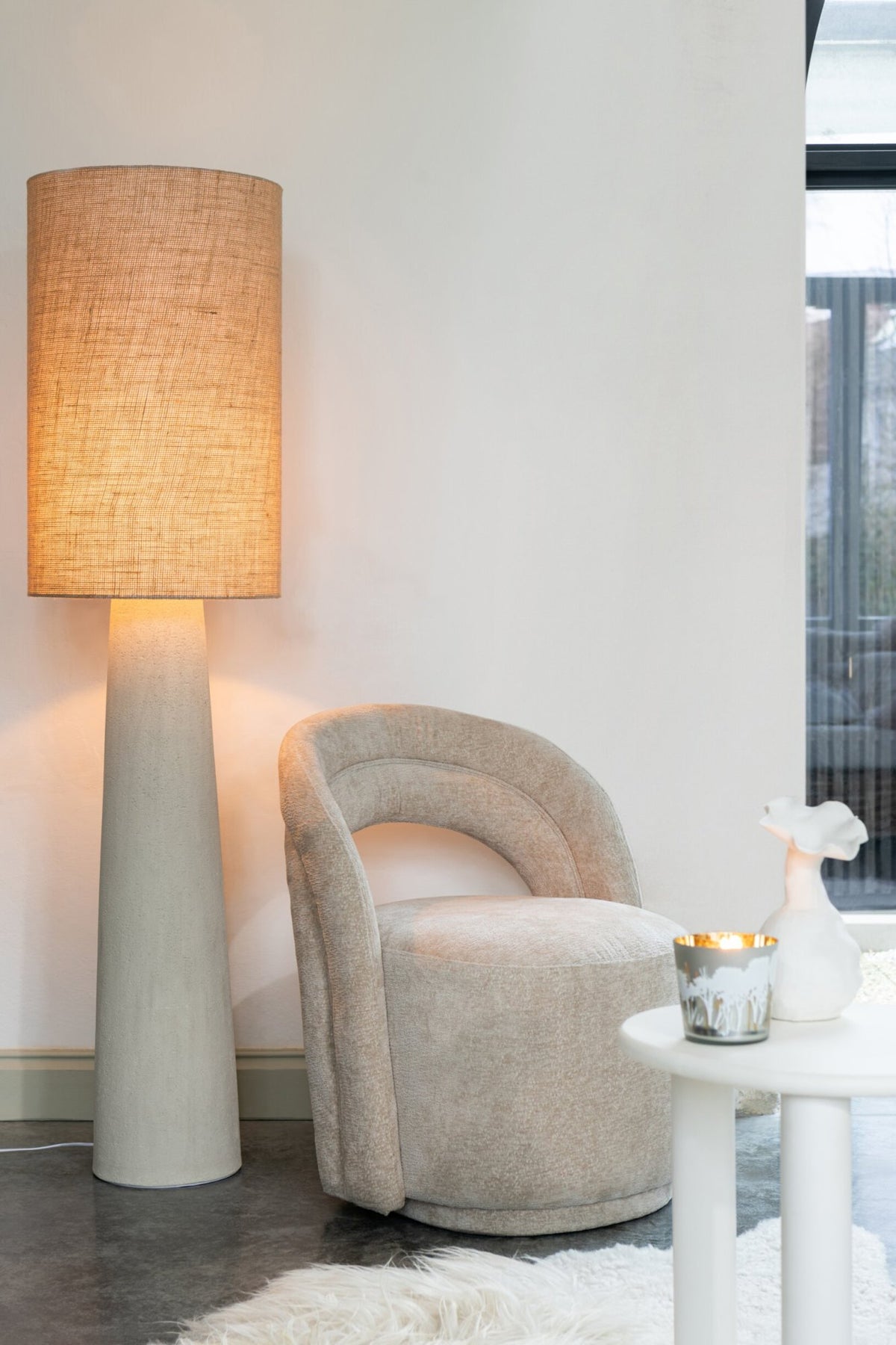 Floor lamp Ava fiberglass/jute natural small
