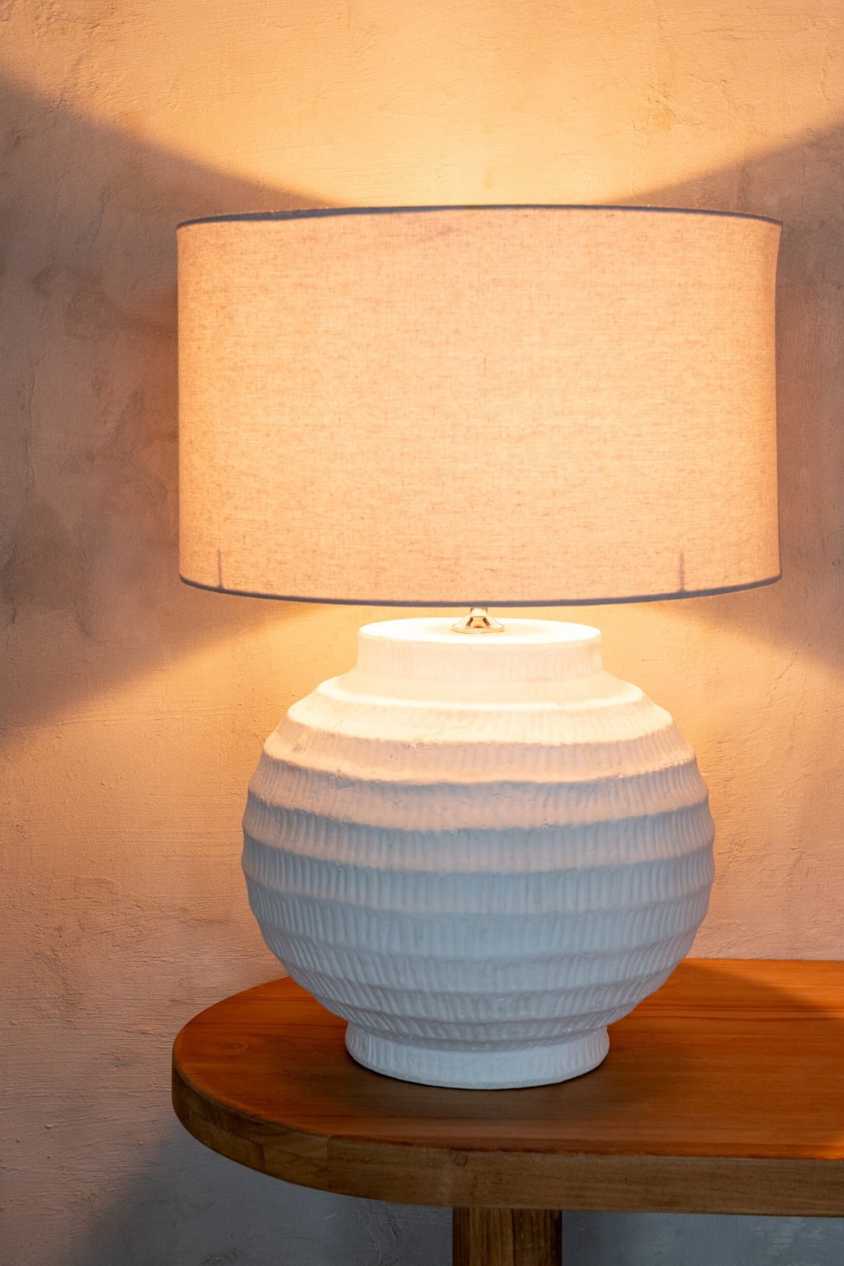Table lamp terracotta white