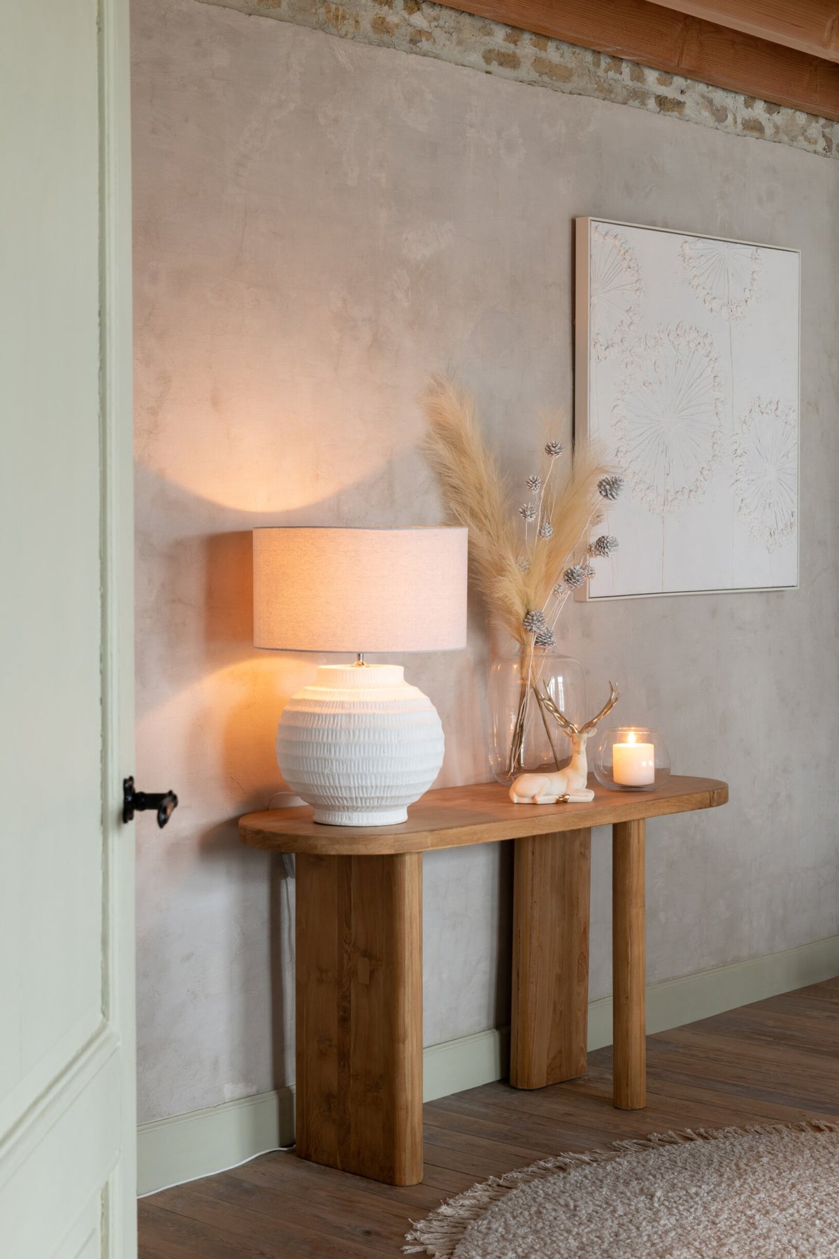 Table lamp terracotta white