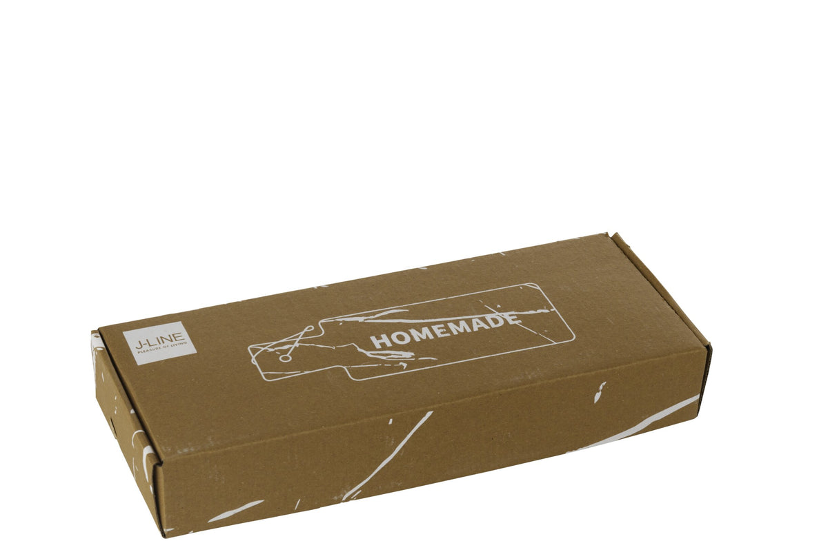 Kaasplank rechthoekig apero/huisgemaakt marmer wit assortiment van 2