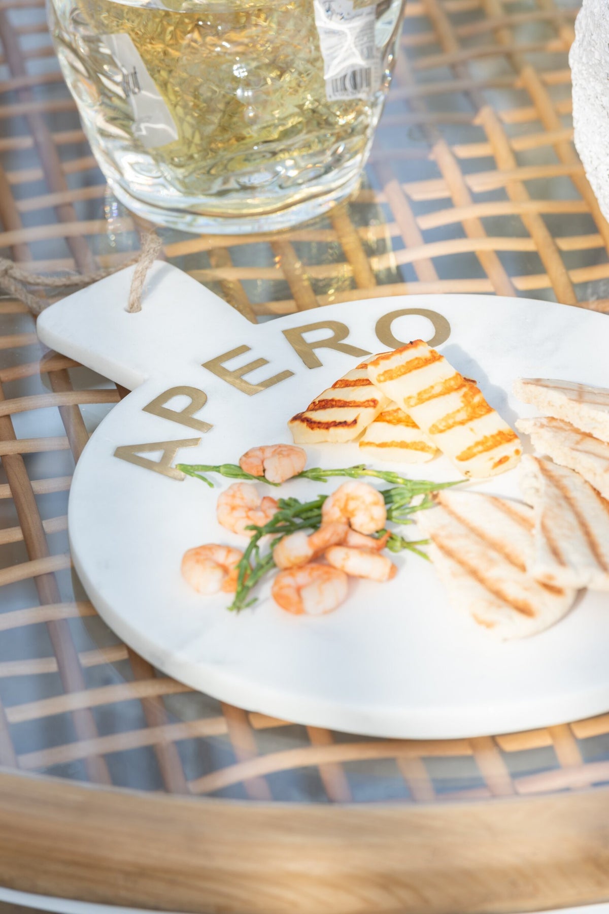 Kaasplank rond apero marmer wit