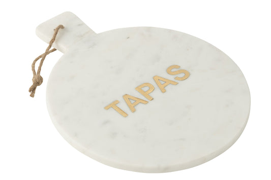 Kaasplank rond tapas marmer wit