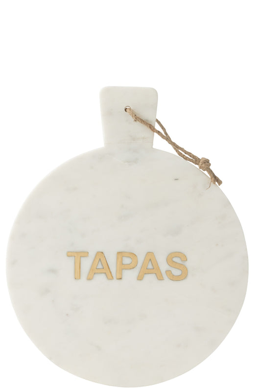 Kaasplank rond tapas marmer wit