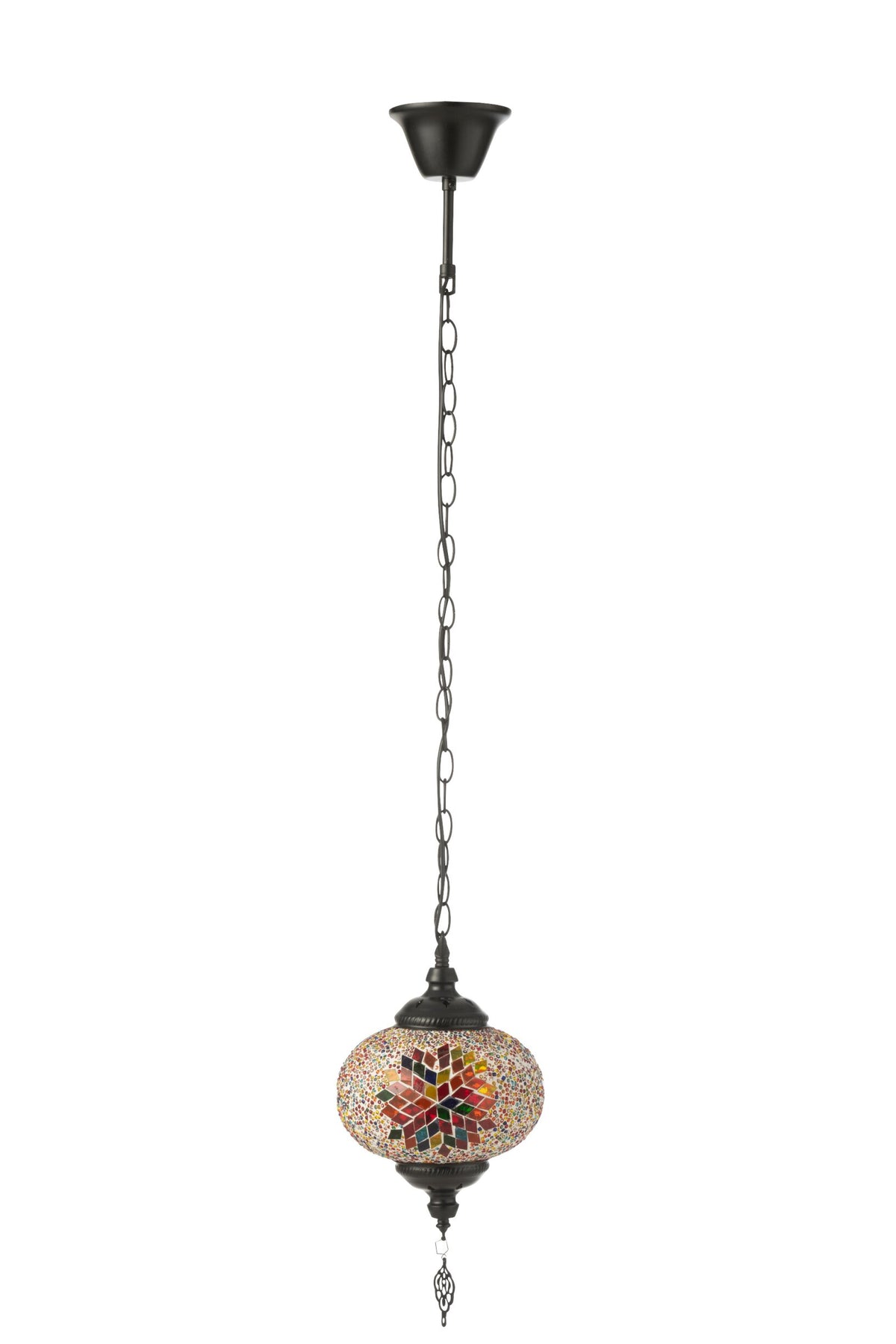 Mosaic glass/metal pendant lamp orange small