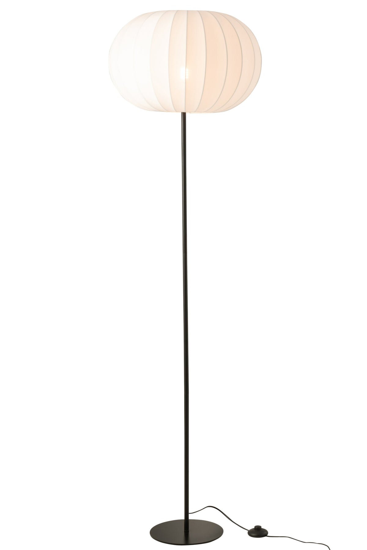 Floor lamp lantern metal/fabric white large