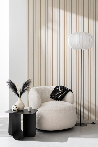 Floor lamp lantern metal/fabric white large