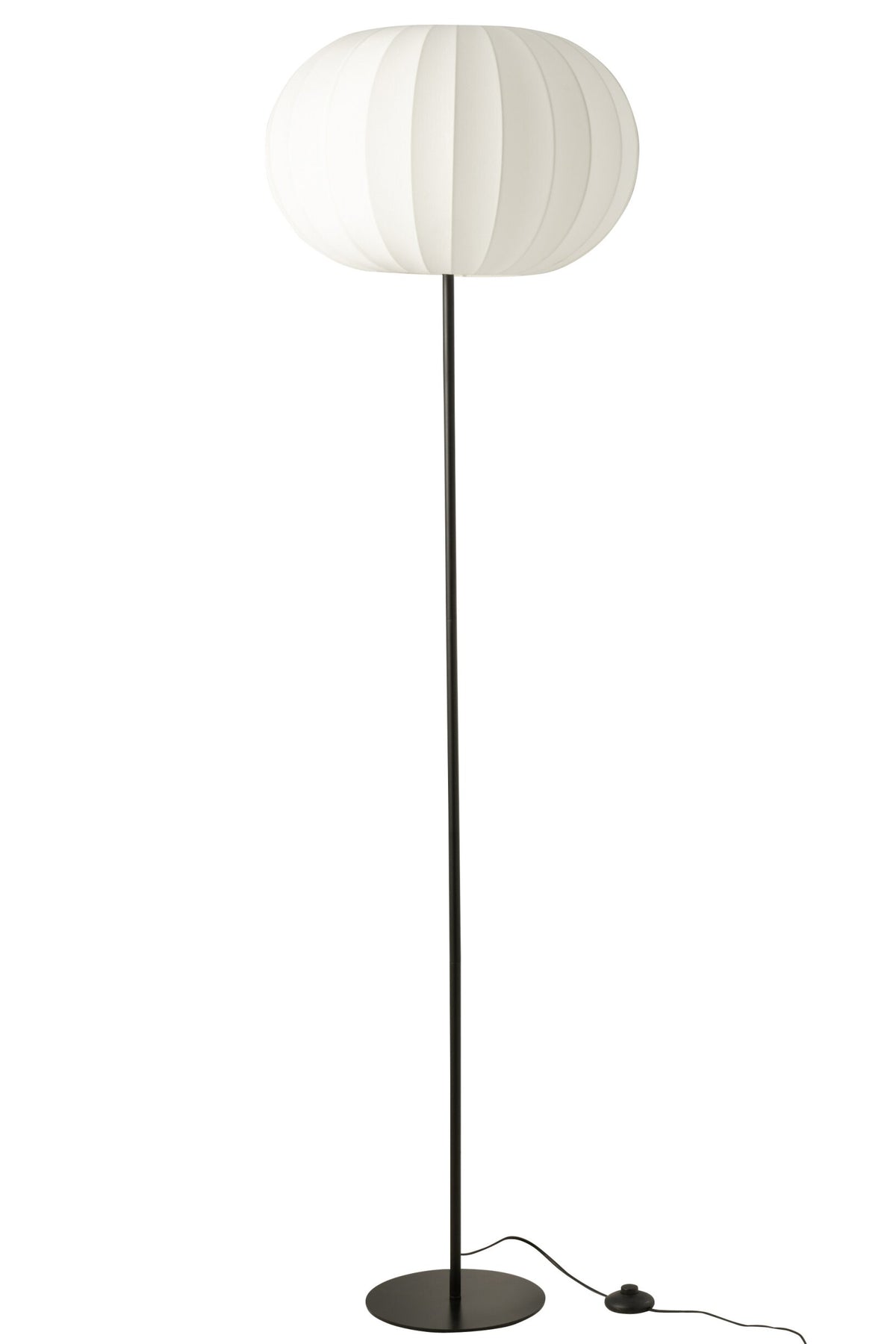 Floor lamp lantern metal/fabric white large