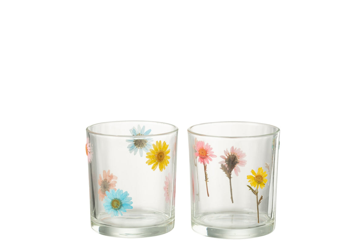 T-Lichthouder Posy Medium Glas Mix Assortiment Van 2