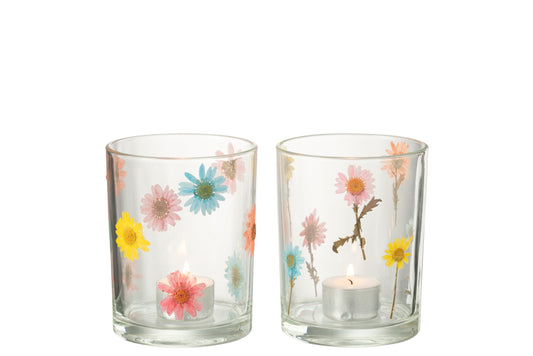 Windlicht Posy Large Glas Mix Assortiment Van 2