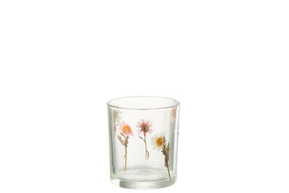 T-Lichthouder Peggy Bloemen Glas Small