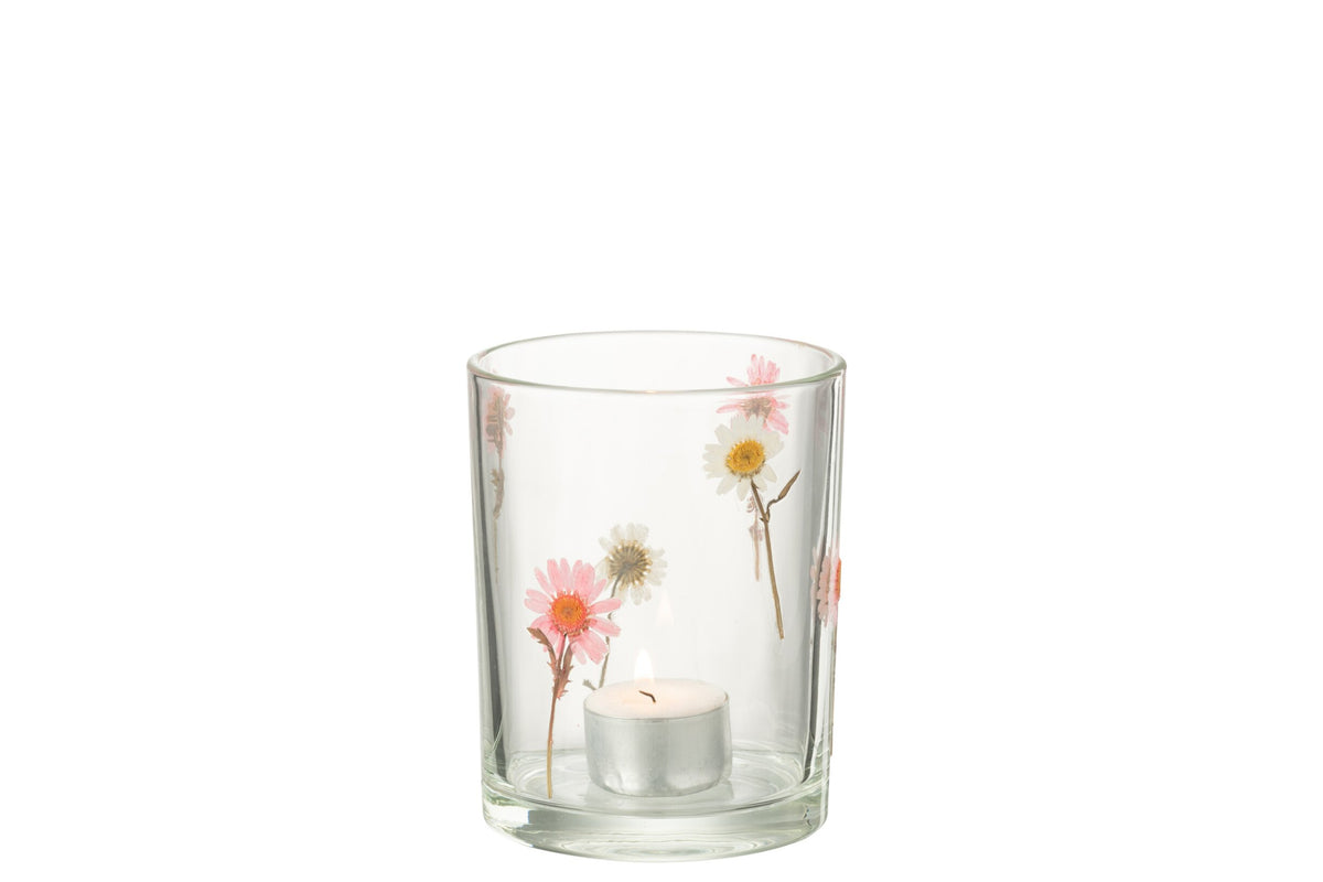 Windlicht Peggy Bloemen Glas Large