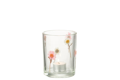 Windlicht Peggy Bloemen Glas Large