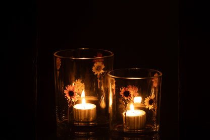 Windlicht Peggy Bloemen Glas Large