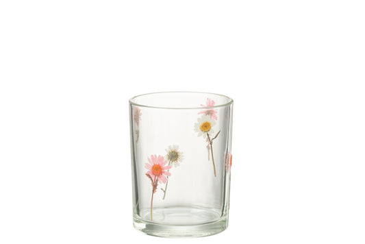 Windlicht Peggy Bloemen Glas Large