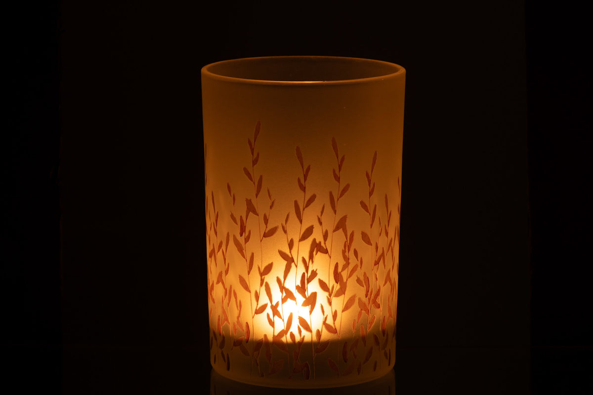 Windlicht Sally Glas Oranje/Transparant Large