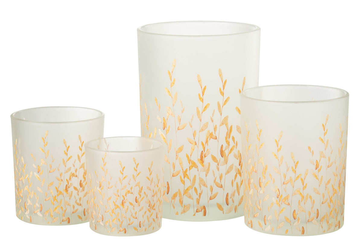 Windlicht Sally Glas Oranje/Transparant Large