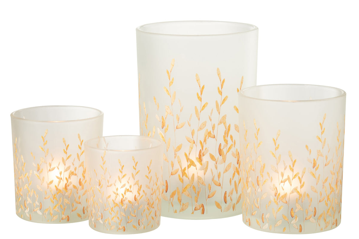 Windlicht Sally Glas Oranje/Transparant Large