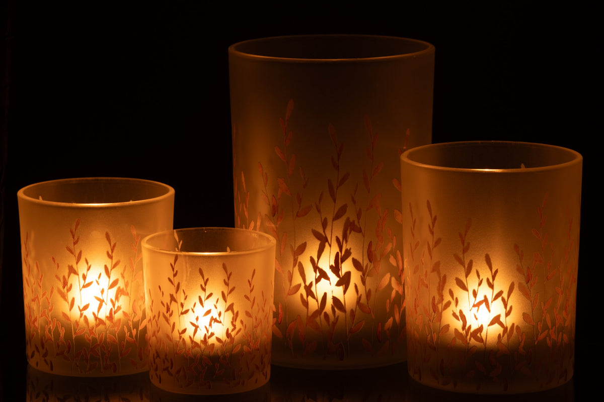 Windlicht Sally Glas Oranje/Transparant Large