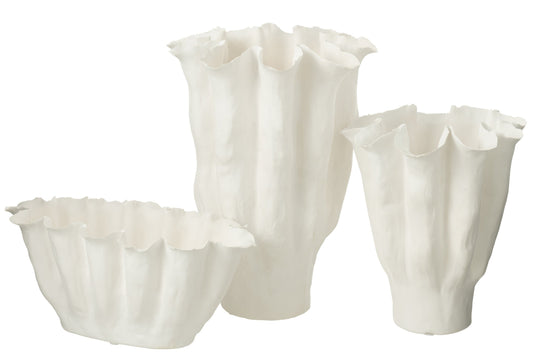 Vase Calyx Ceramic White Large
