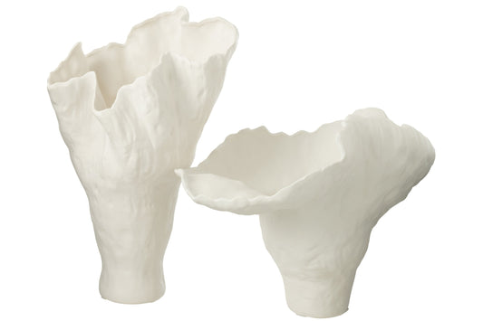 Vase Corolla Wide Ceramic White