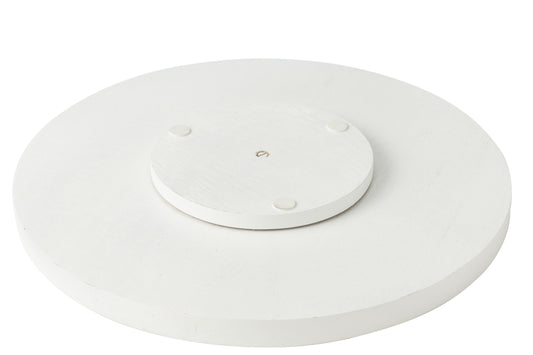 Dienblad draaiend rond bloemen patroon mango hout blauw/wit