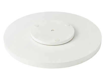 Dienblad draaiend rond bloemen patroon mango hout zwart/wit
