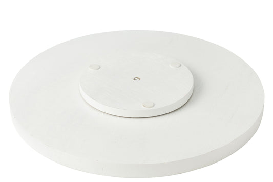 Dienblad draaiend rond bloemen patroon mango hout zwart/wit