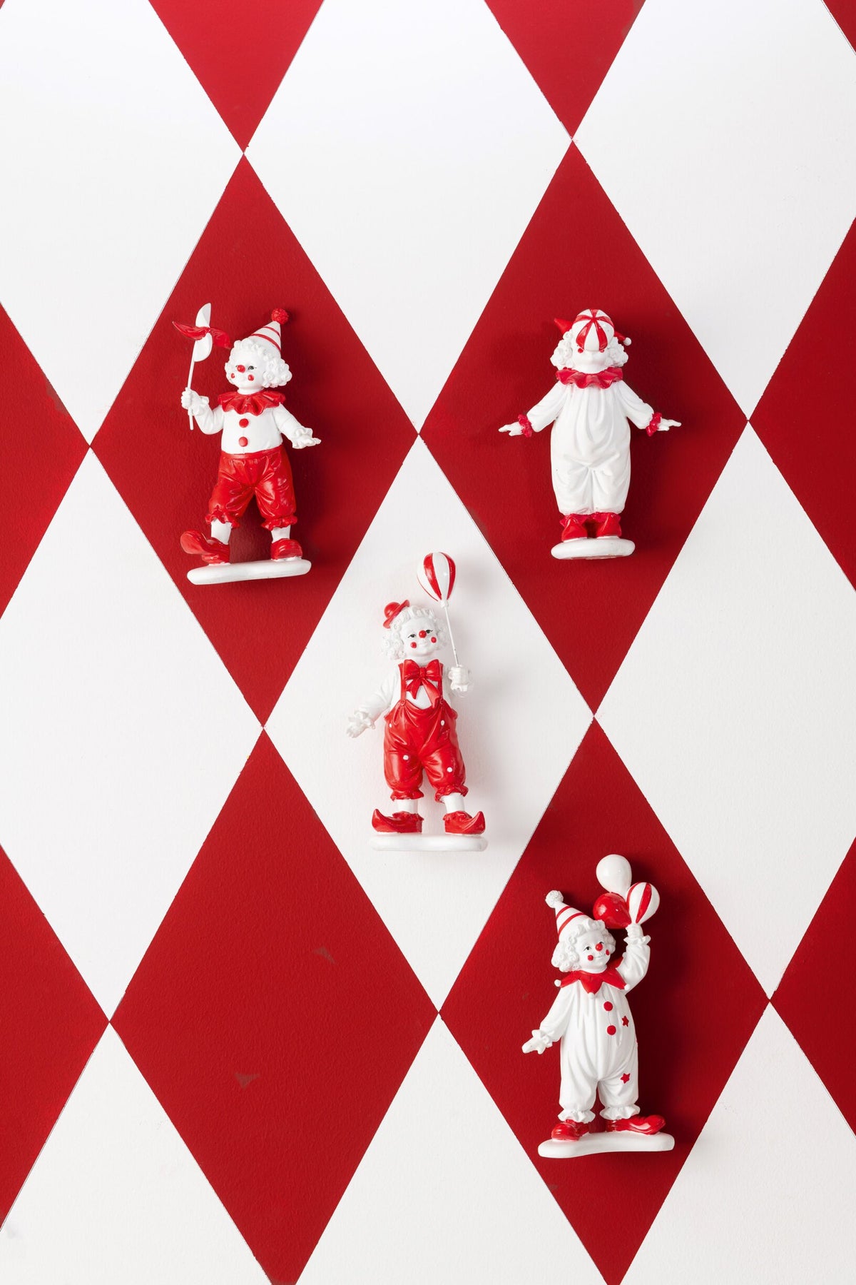 Clown Balloon Stone Red/White Assortment Of 2