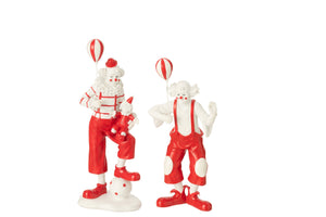 Clown Balloon + Doll Stone Red/White Assortment Of 2
