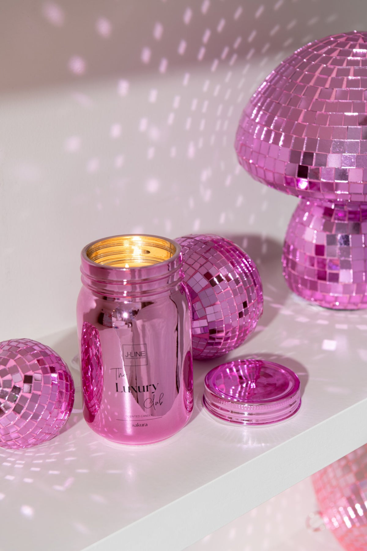 Geurkaars Voorraadpot Glas Roze-69u