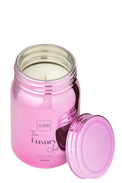 Geurkaars Voorraadpot Glas Roze-69u