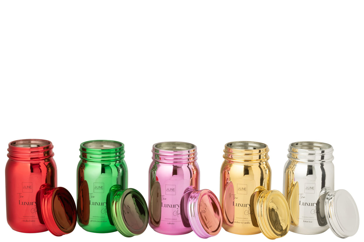 Geurkaars Voorraadpot Glas Rood-69u