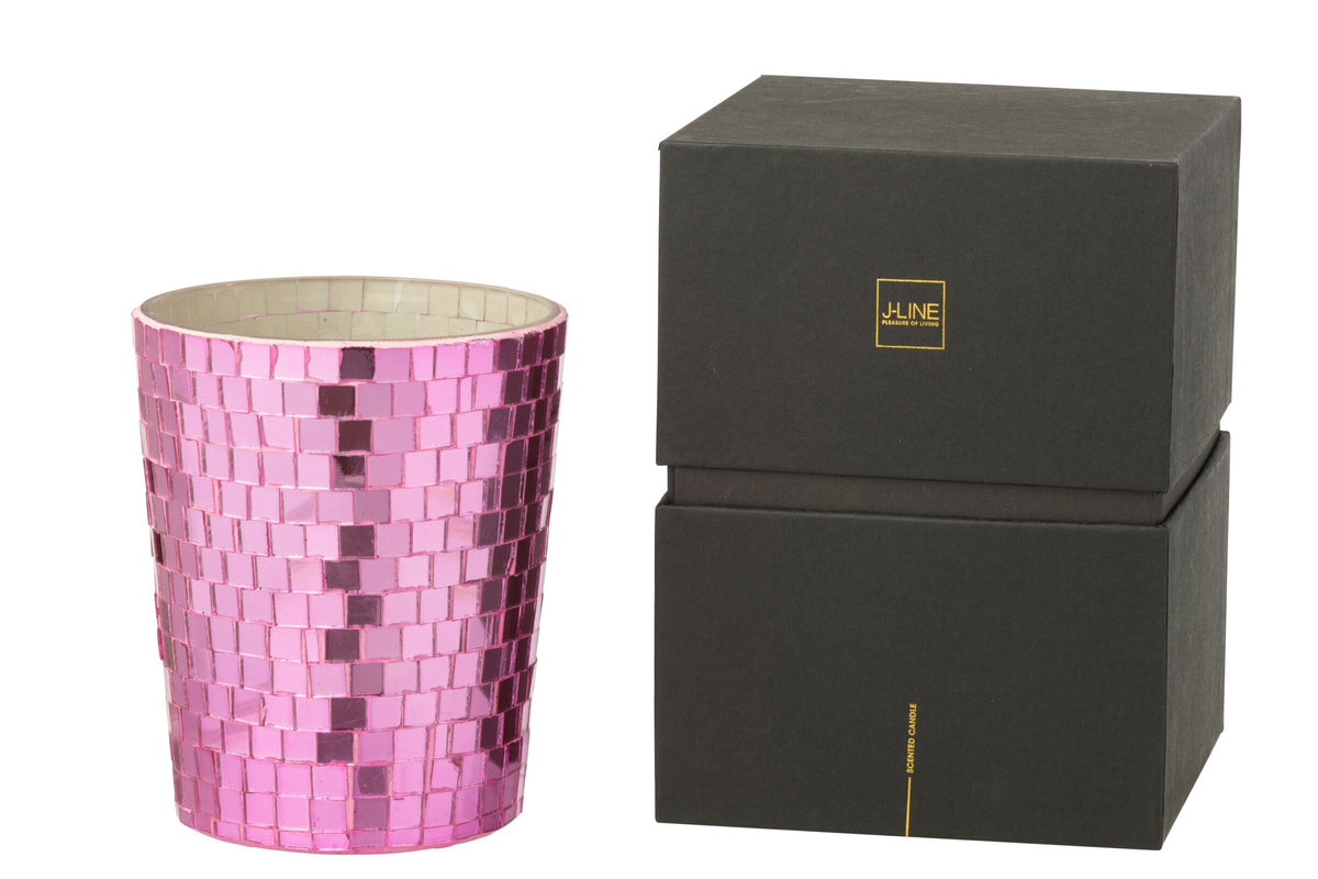 Geurkaars Spiegel Glas Roze