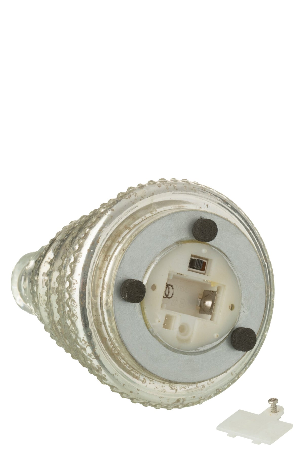 Box Of 3 Tree LED Ribbed Glass Silver Colored